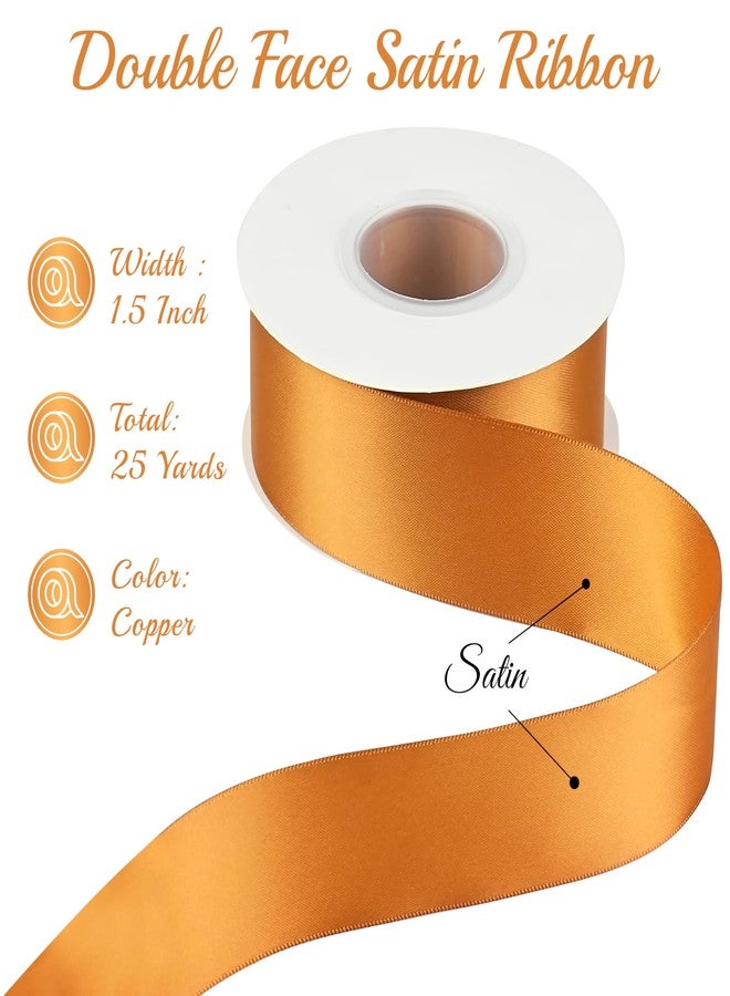 MAYREEL 1.5 Inch Copper Satin Ribbon Golden Brown Thick Double Faced for Crafts Christmas Gift Wrapping Wedding Decor Hair Bows Party Favor Flower Bouquets 25 Yards - Image 2